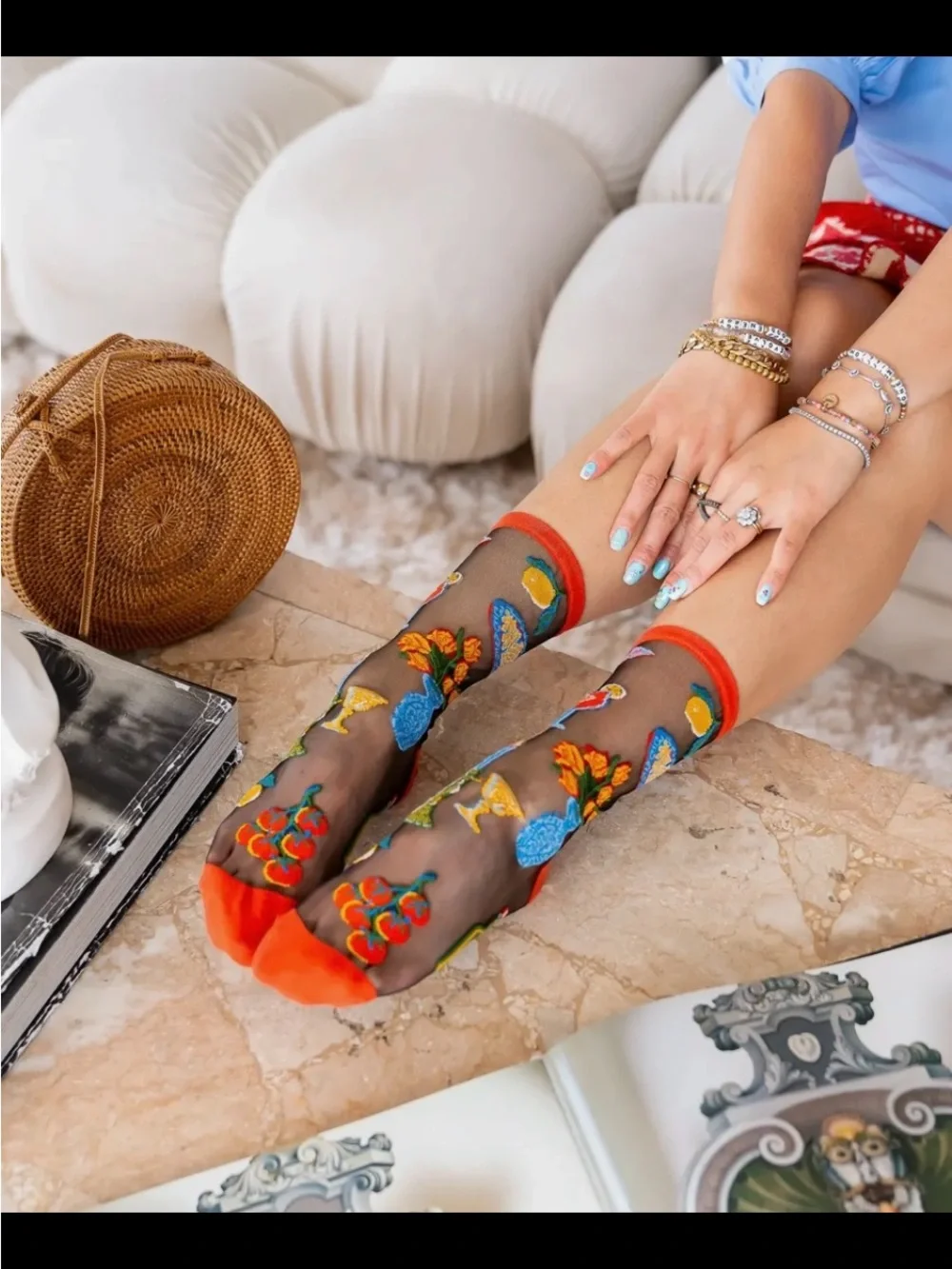 Sock Candy La Dolce Vita Black Sheer Sock.